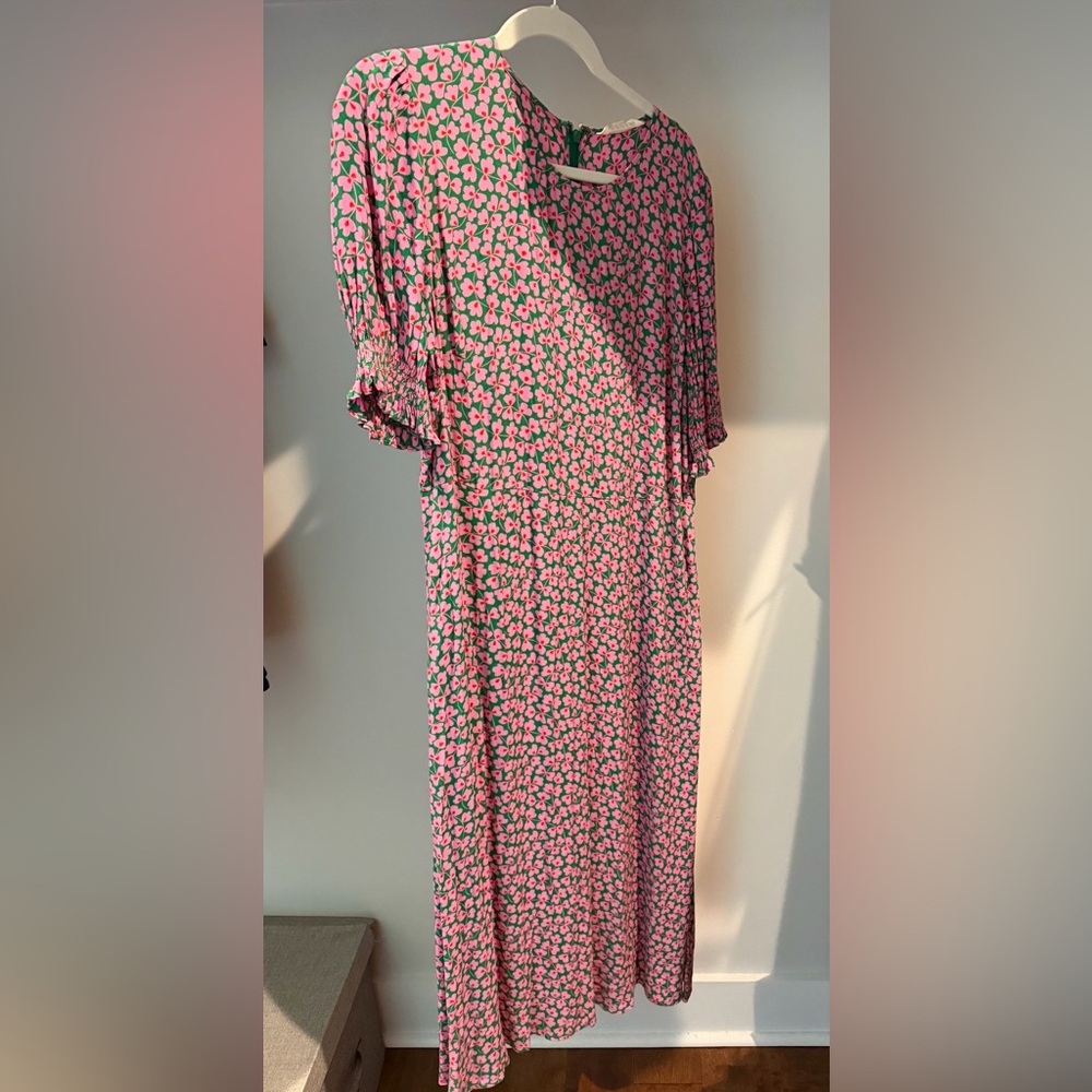 Boden Pink Floral Midi Dress - Picture 9 of 9